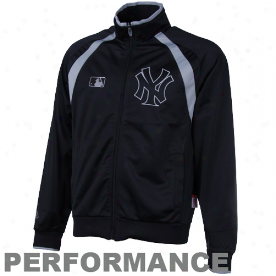 Majestic New York Yankees Black Therma Base Full Zip Performance Track Jacket