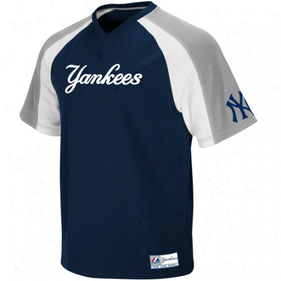 Majestic New York Yankees Crusader Pullover Jersey - Navy Blue