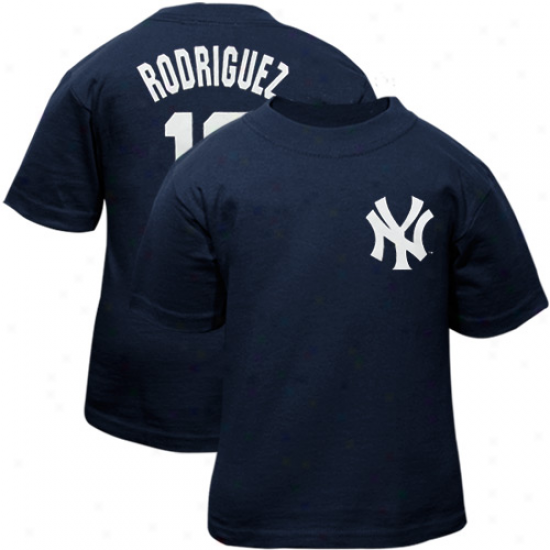 Majestic New York Yankees Infant #13 Alex Rodriguez Performer Name & Designate by ~ T-shirt - Navy Blue