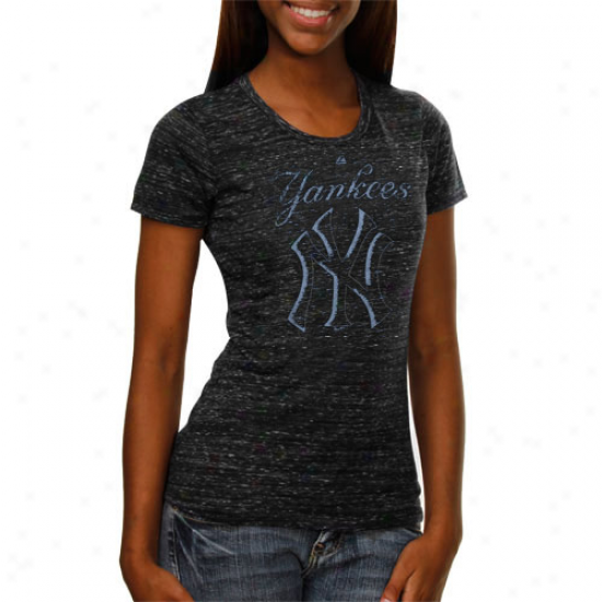Majestic New York Yankees Ladies Affinity Burnout Premium T-shirt - Black