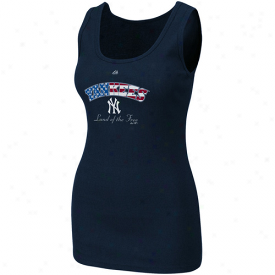 Majestic New York Yankees Ladies Navy Blue Glory To The Team  Tank Top