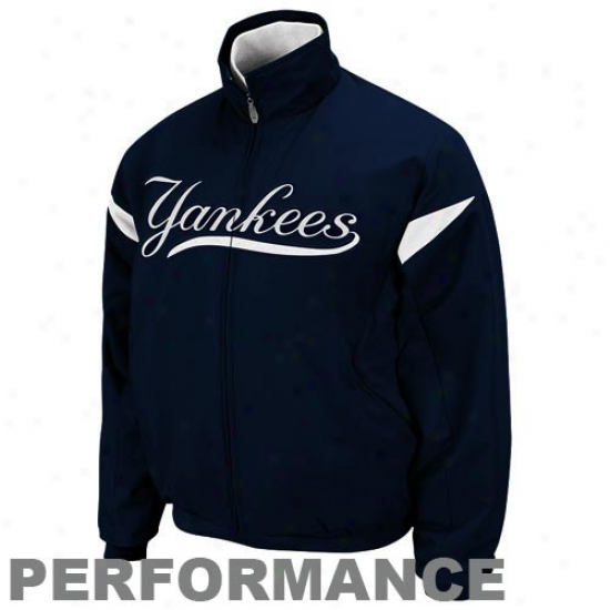 Majestic New York Yankees Ladkes Navy Blue Therma Base Triple Peak Premier Full Zi packet