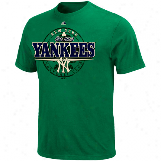 Majestic New York Yankees Luck Of Ours T-shirt - Green
