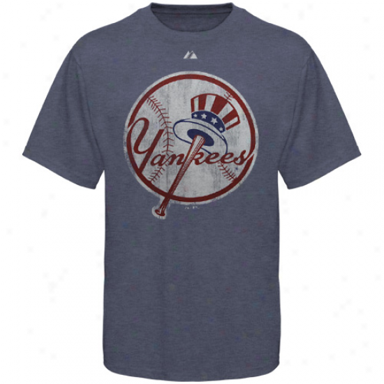 Majestic New York Yankees Navy Blue Ballyard Legends Heathered T-shirt