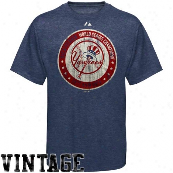 Majestic New York Yankees Navy Blue Cooperstown Training Up Heathered T-shirt