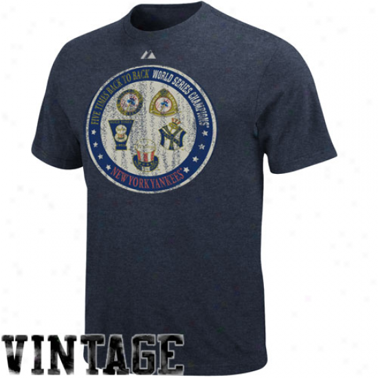 Splendid New York Yankees Navy Blue Training Up Vihtage Heathered T-shirt