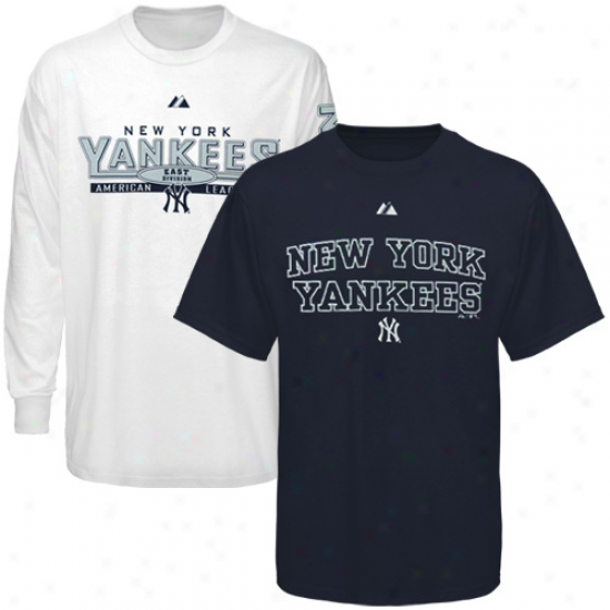 Majestic New York Yankees Navy Blue-white Bundle T-shirt Combo Set