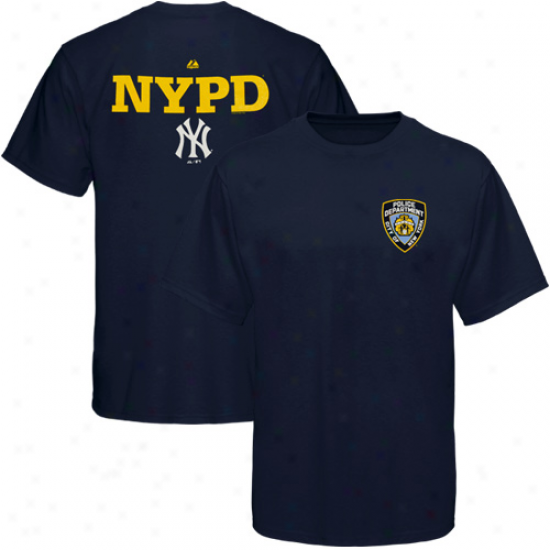 Majestic New York Yankees ''nypdd'' Logo T-shirt - Navy Blue