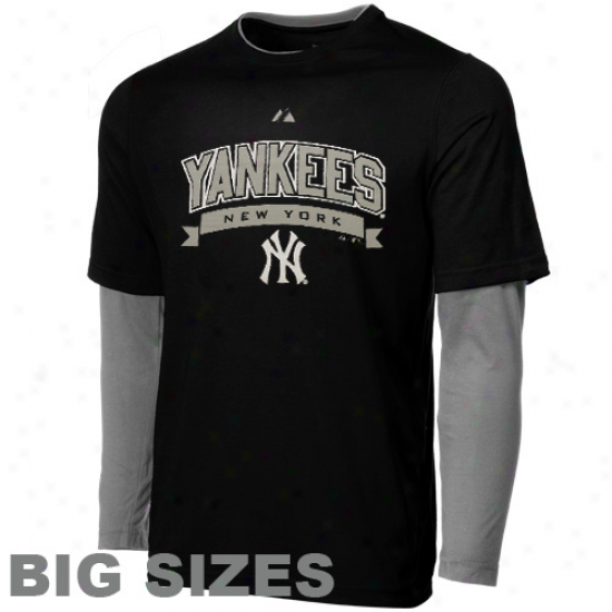 Majestic New York Yankees Ribbon Stratum Big Sizes Long Sleeve T-shirt - Nzvy Blue