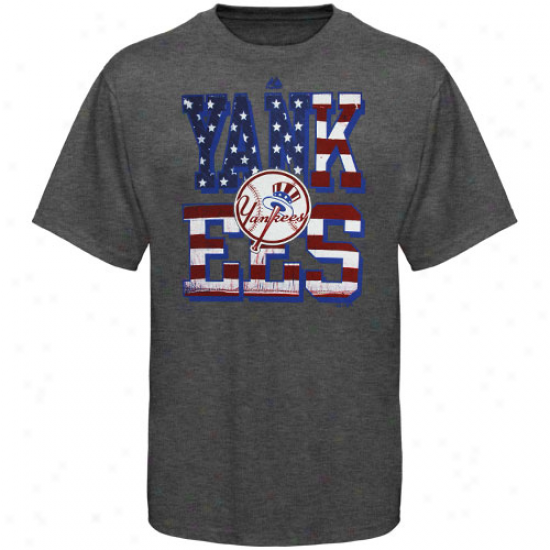 Majestic New York Yankees Star Spangled T-shirt - Charcoal