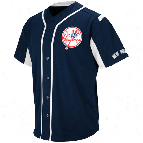 Majestic Repaired York Yankees Wind-uo Jersey - Navy Blue