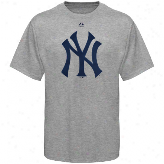 Majestic New York Yankees Youth Ash Soft Density Official Logo T-shirt