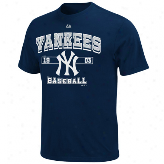 Majestic New York Yankees Youth Past Time Original T-shirt - Navy Blue