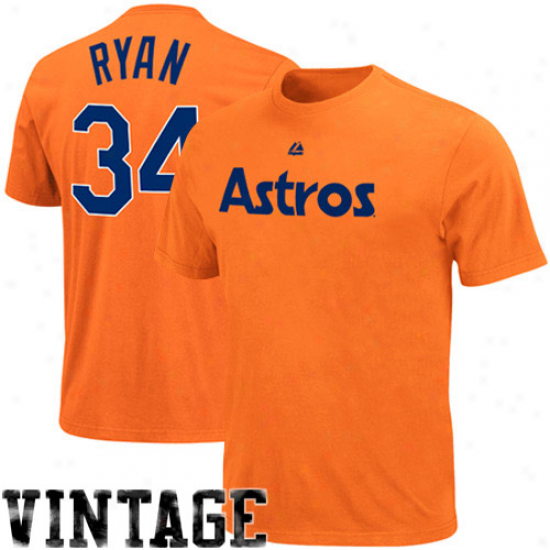 Elevated Nolan Ryan Houston Astros #34 Youth Cooperstown Player T-shir t- Orange