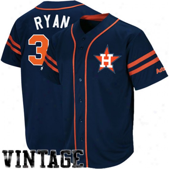 August Nolan Ryan Houston Astros Throwback Heater Jersey - Ships Blue