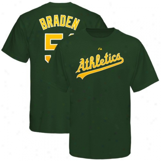 Majestic Oakland Athletics #51 Dallas Braden Green Player T-shirt