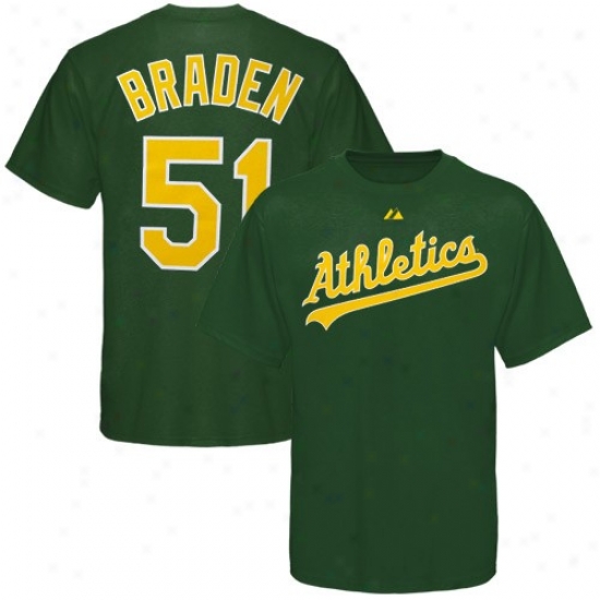 Majestic Oakland Athletics #51 Dallas Braden Youth Green Player T-shirt