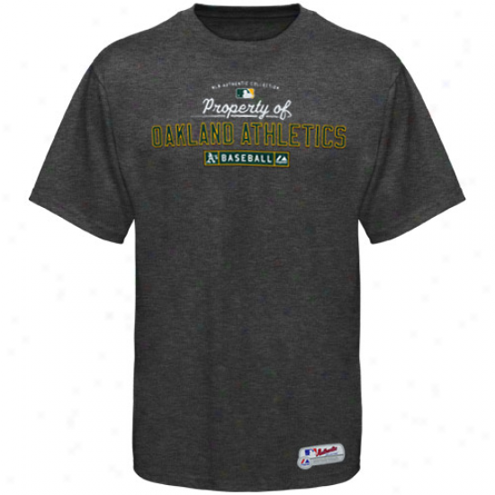 Majestic Oakland Athletics Charcoal Property Of T-shirt