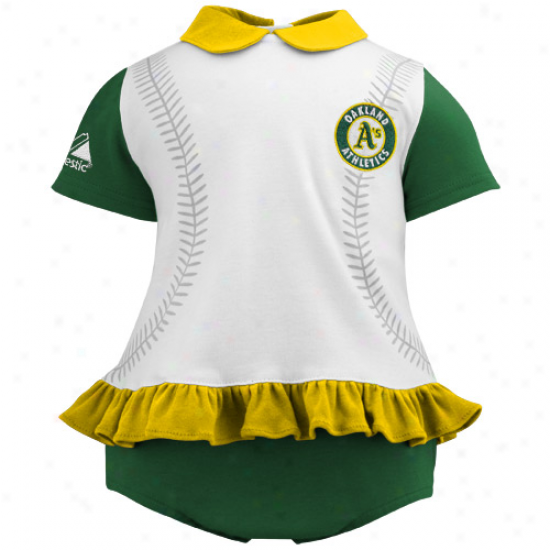 Majestic Oakland Athletics Newborn Girls Tri-color Ruffled 2-piece Set