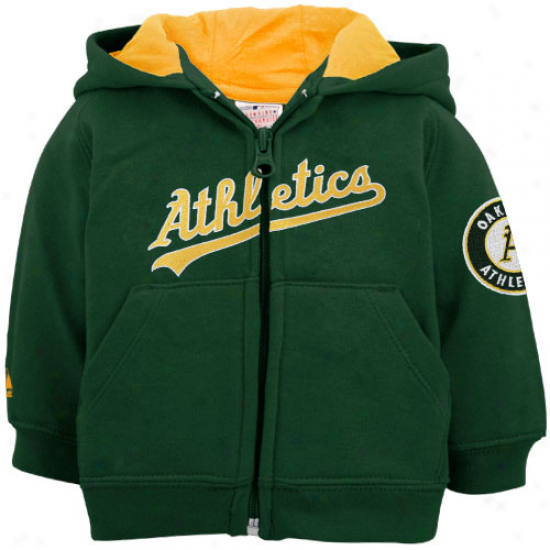 Majestic Oakland Athletics Newborn Green Full Zip Hoodie Sweatshirt