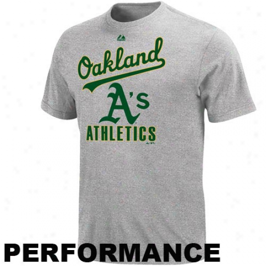 Majestic Oakland Athletics Performwnce Fan T-shirt - Ash