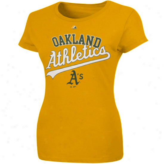Majestic Oakland Gymnastics Womens The Essentials T-shirt - Gold