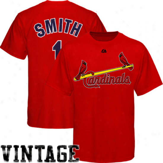 Majestic Ozzie Smith St. Louis Crdinals Youth #1 Cooperstown Player T-shirt - Red