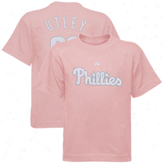 Majestic Philadelphia Phillies #26 Chase Utley Youth Girls Pink Player T-shirt