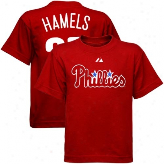 Majestic Philadelphia Phillies #35 Cole Hamels Preschool Red Plauer T-shirt