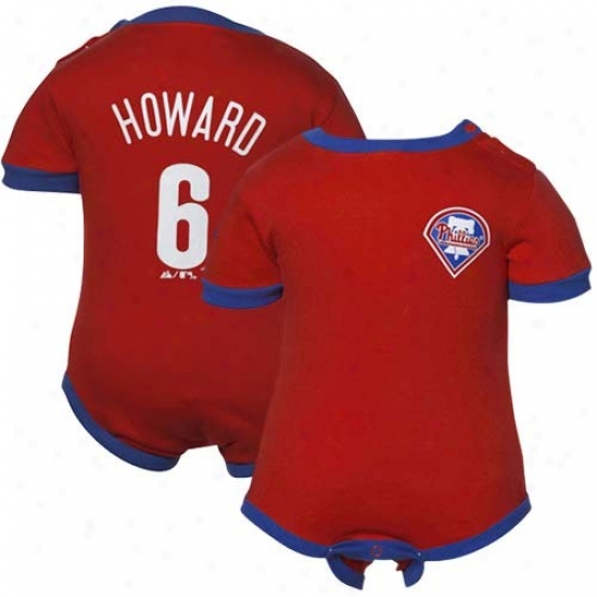 Majestic Philadelphia Phillies #6 Ryan Howard Infant Red-royal Blue Player Creeper