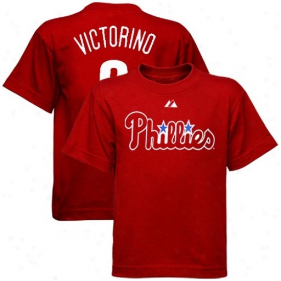 Majestic Philadelphia Phillies #8 Shane Victorino Toddler Red Player T-shirt