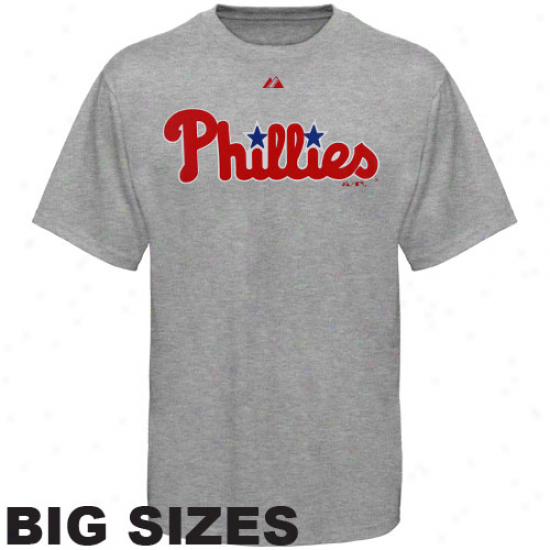 Majestic Philadelphia Phillies Away Big Sizes T-qhhirt - Ash