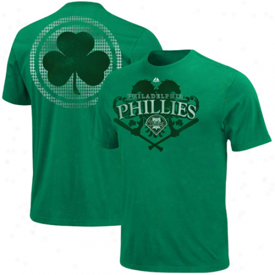 Majestic Philadelphia Phillies Celtic Snatch T-shirt - Green