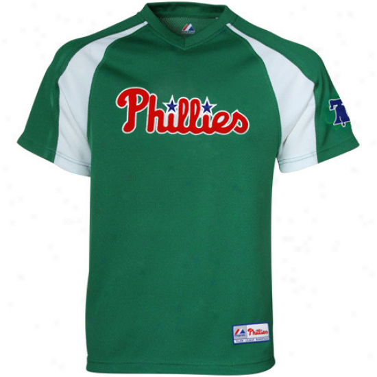 Majestic Philadelphia Phillies Crusader Pullover Jersey - Kelly Green