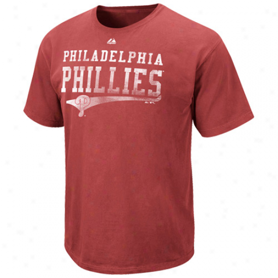 Majestic Philadelphia Phillies Empty Bullpen Pigment Dyed T-shirt - Red