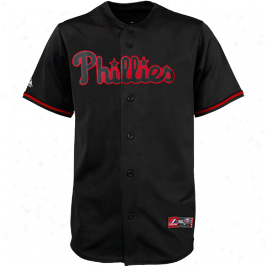 Majestic Philadelphia Phillies Fashion Replica Baseball Jersey - Black