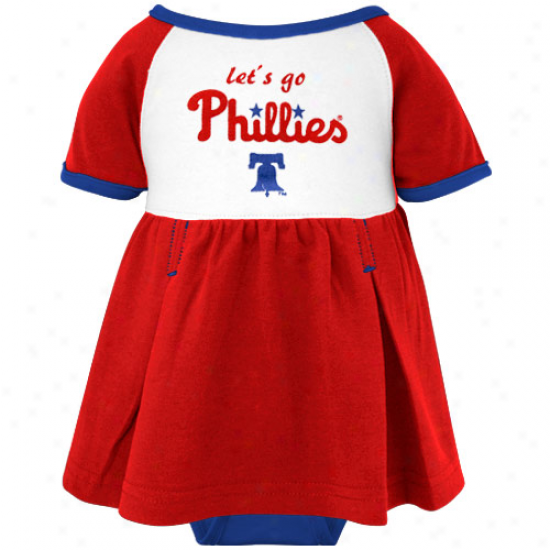 Majestic Philadelphia Phillies Infant Gitls Tri-color Creeper Adjust