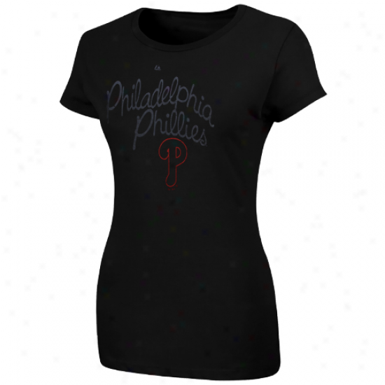 Elevated Philadelphia Phillies Ladies Bottom Of The Ninth T-shirt - Negro