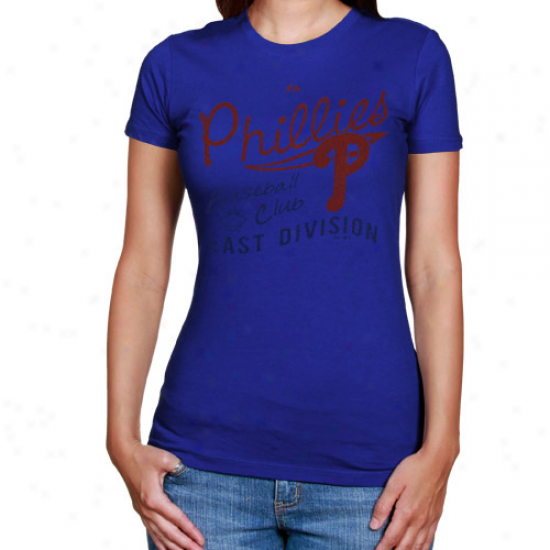 Majestic Philadelphia Phjllies Ladies Royal Blue Firestorm T-shirt