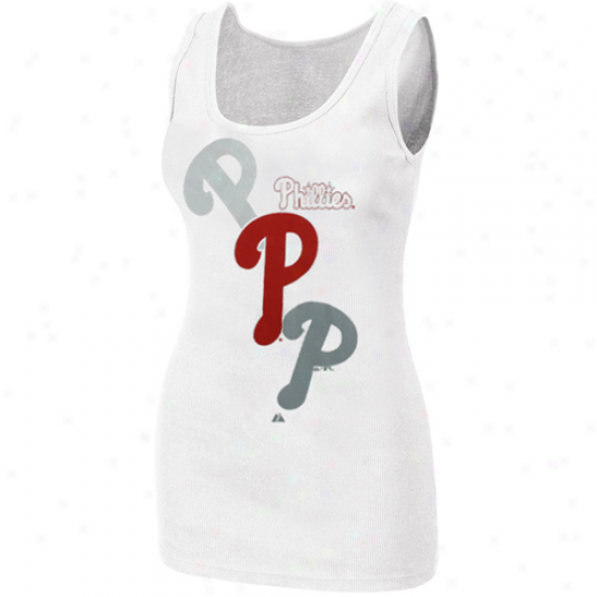 Majestic Philadelphia Phillies Ladies White Pearl Tank Top