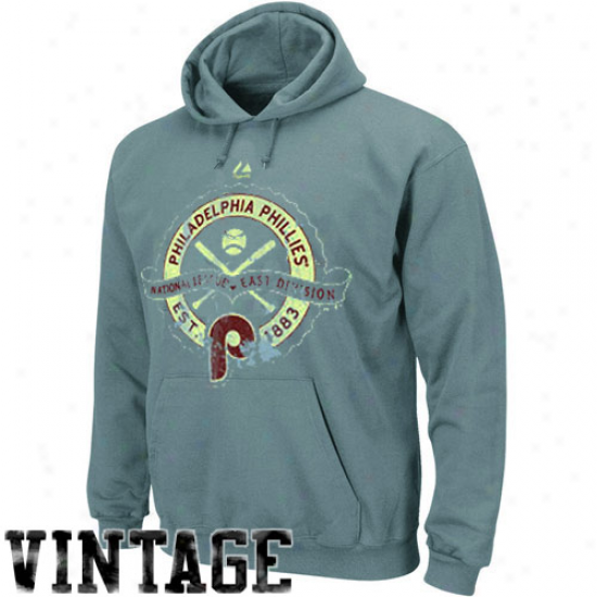 Majestic Philadelphia Phillies Light Blue Vintage Champ Hoody Sweatshirt