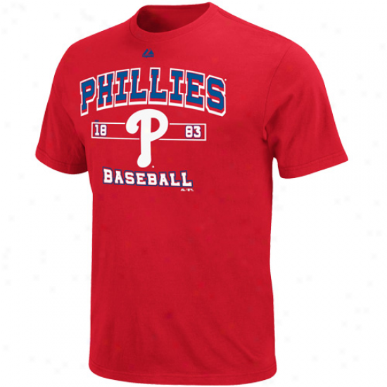 Majestic Philadelphia Phillies Past Time Original T-shirt - Red