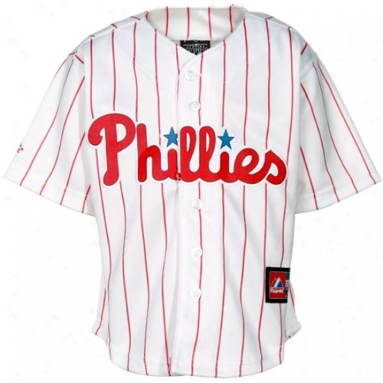 Majesfic Philadelphia Phillies Preschool Autograph copy Jersey - Of a ~ color Pinstripe