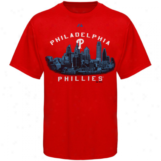 Majestic Philadelphia Pyillies Red Big City Dreams T-shirt