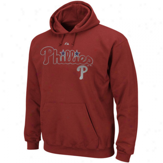 Majestic Philadelphia Phillies Red Hook Slide Hoody Sweatshirt