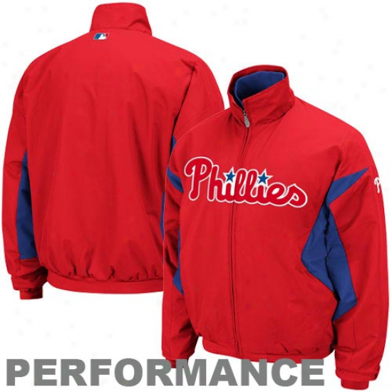 Majestic Philadelphia Phillies Red Therma Base Treble Grow thin Premier Full Zip Jacket