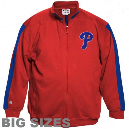 Majestic Philadelphia Phillies Red Tracker Big Sizes Full Zip Jacket