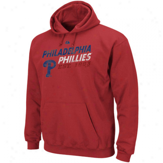 Majestic Philadelphia Phollies Red Umpire Call Pullover Hoodie Sweatshirt