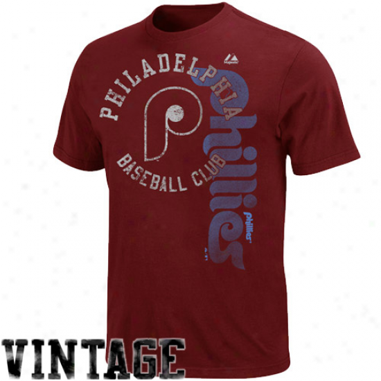 Majestic Philadelphia Phillies Robust Rookie Vintage T-shirt - Maroon