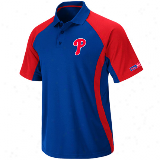 Splendid Philadelphia Phillies Royal Blue-red Firefist Synthetic Polo